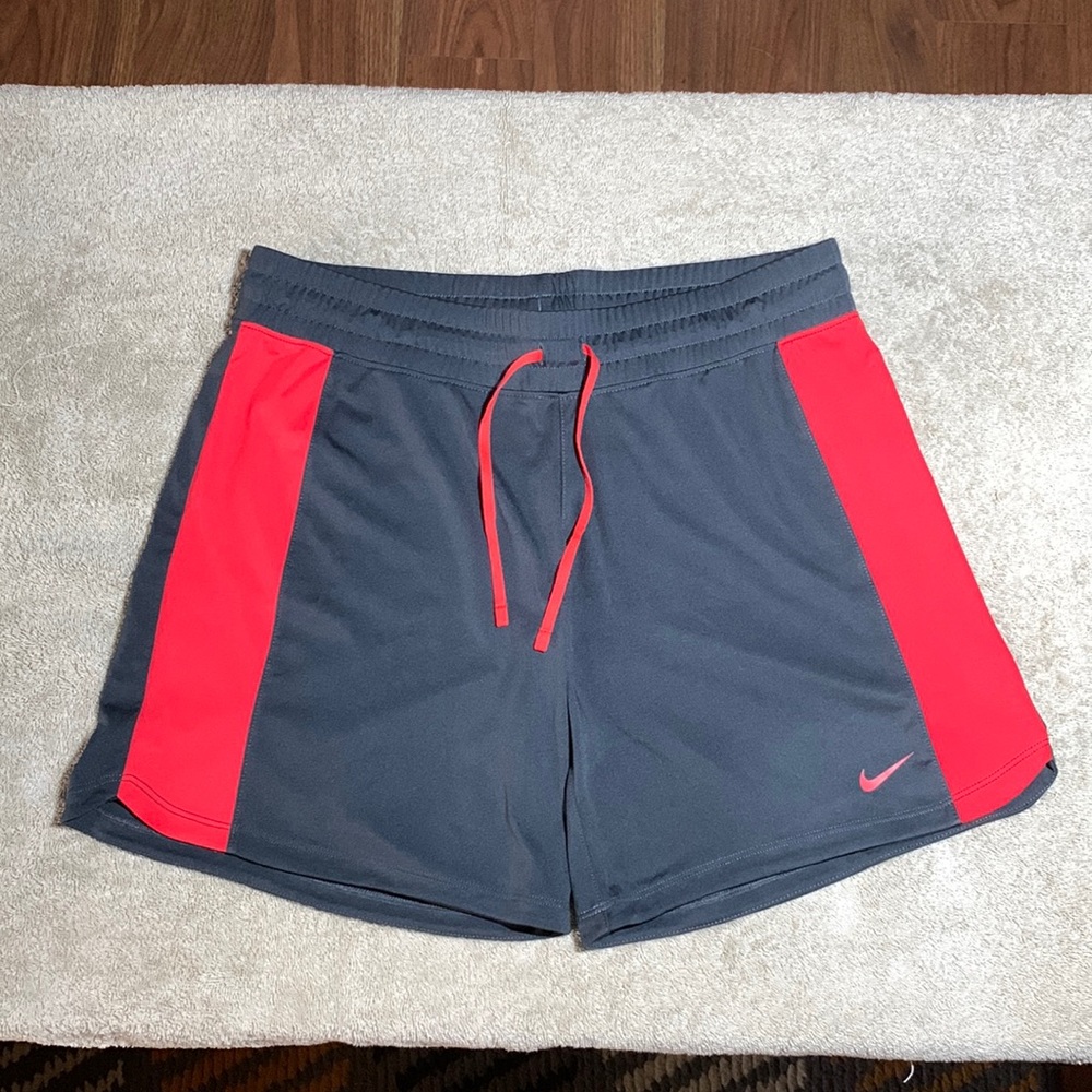 Nike Dry-fit Shorts - Gray & Orangish Red- Size Medium